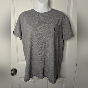 Polo Ralph Lauren Crew Neck  Classic-Fit Cotton T-Shirt Mens Grey Heather, Med